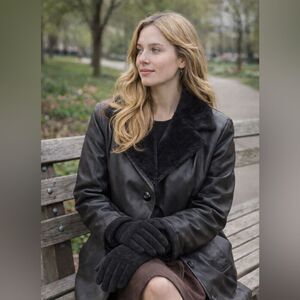 🎀Vintage 🎀 Elegant Black Suede Gloves Size Medium